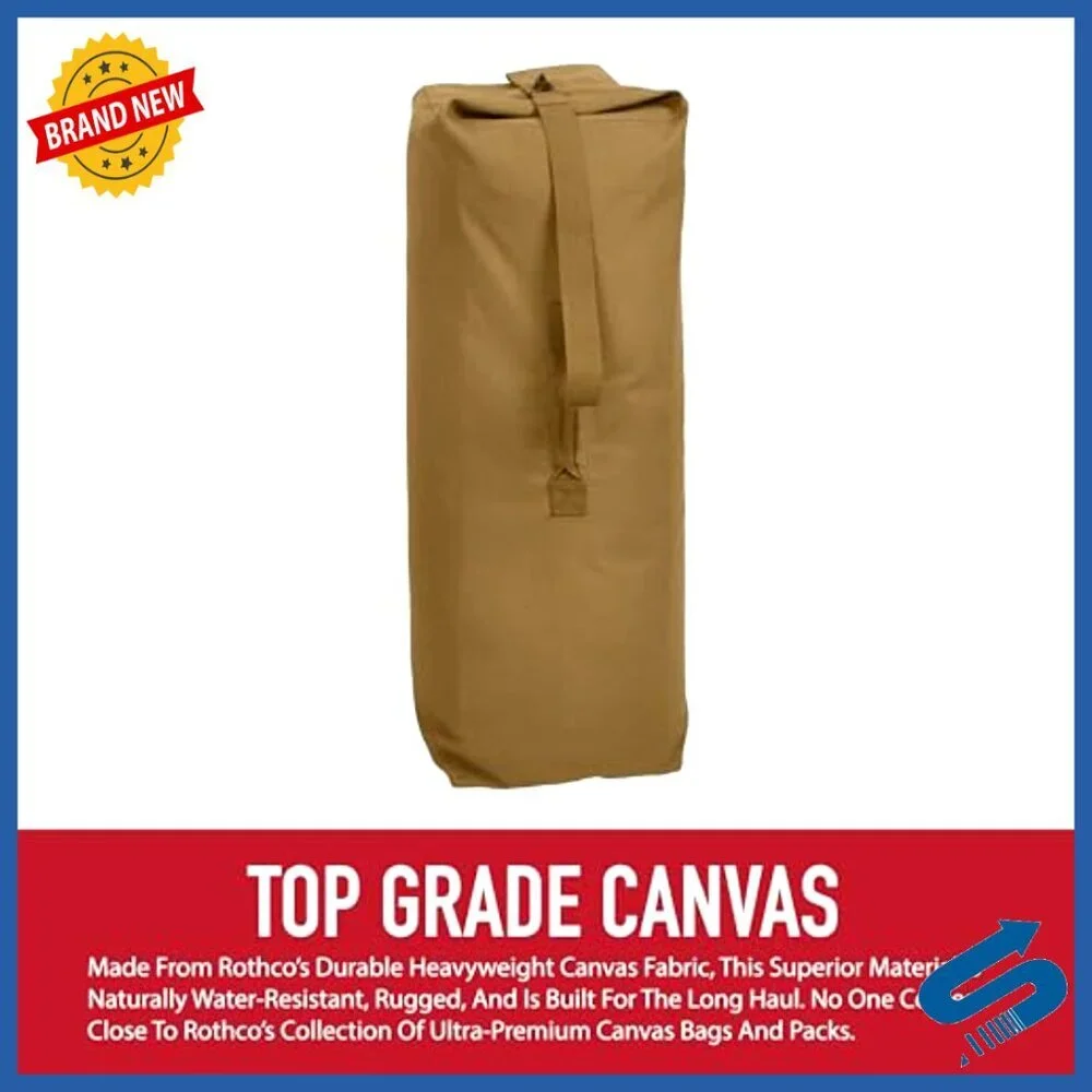 Heavyweight Canvas Duffle Bag Rugged Travel Gear Top Load Design